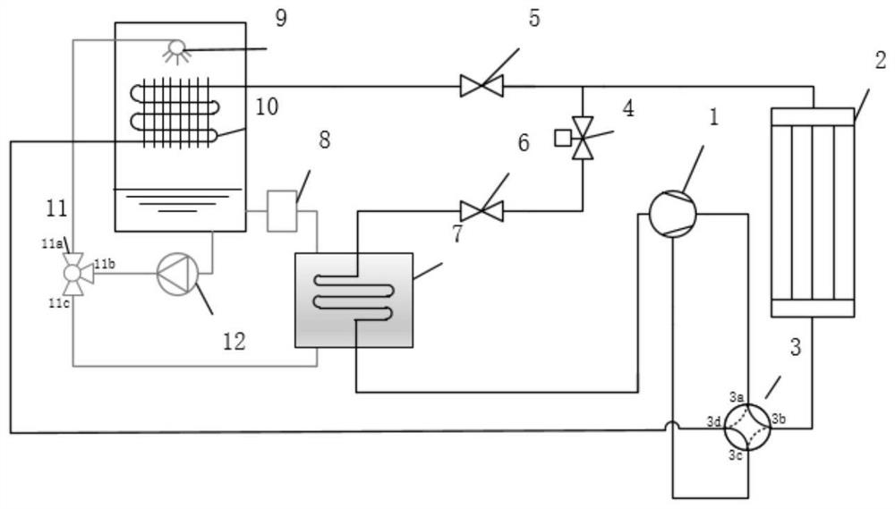 A heat pump system using evaporative cooling