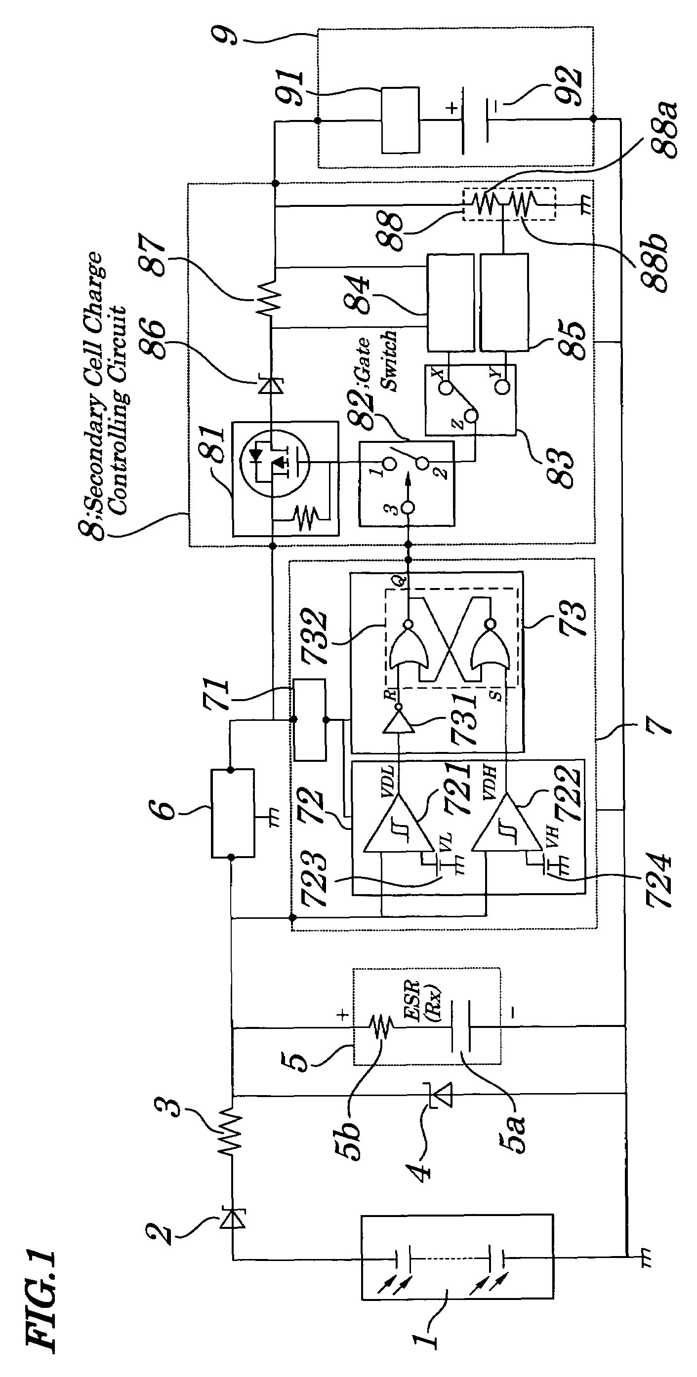 Power source device and charge controlling method to be used in same