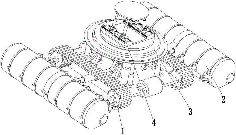 Special parallel-series base for intelligent robot for purification treatment of lake sewage