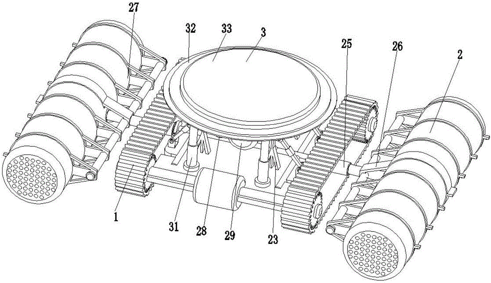 Special parallel-series base for intelligent robot for purification treatment of lake sewage