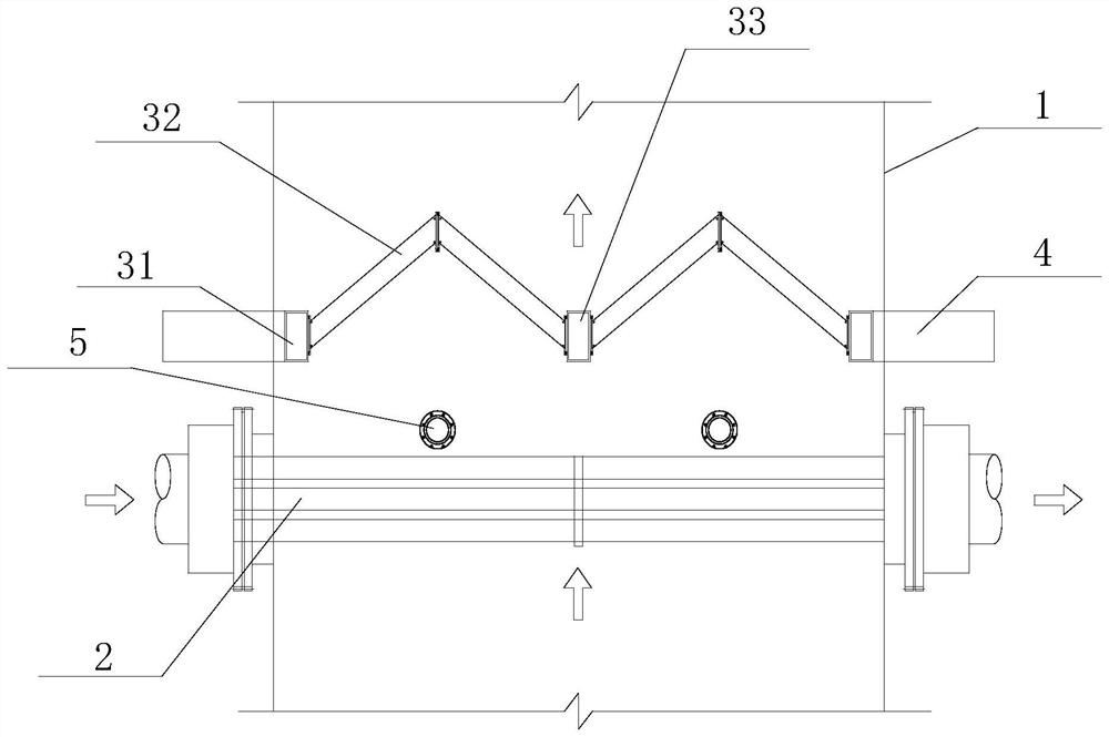 A sintering machine flue gas condensation dust removal and demisting device