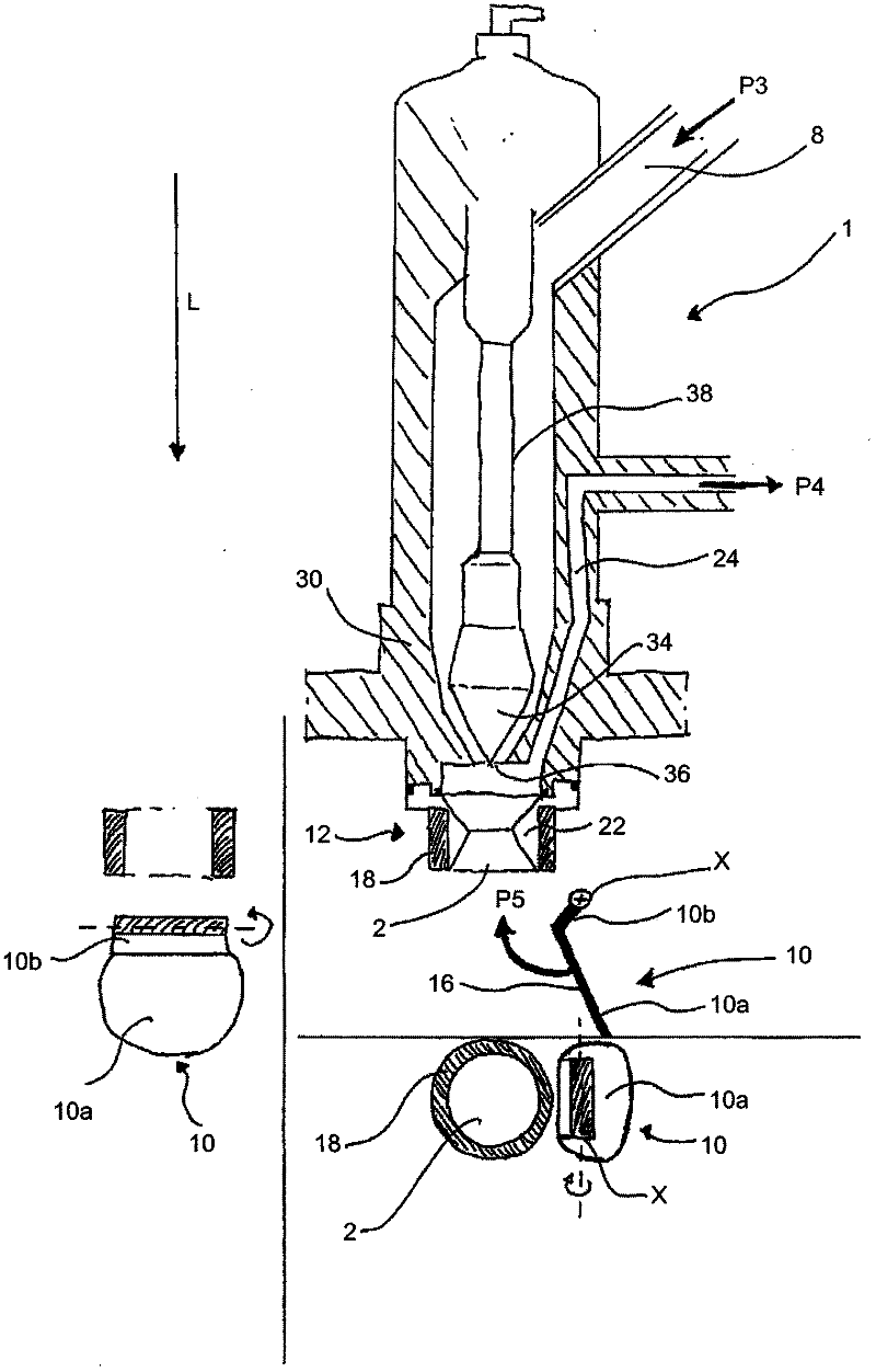 Apparatus for filling containers having a magnetically operated closing cap