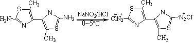 2,2'-bis(2-hydroxy-4-sulfonic-1-naphthylamine azoxyl)-5,5'-dimethyl-4,4'-bithiazole and preparation method thereof