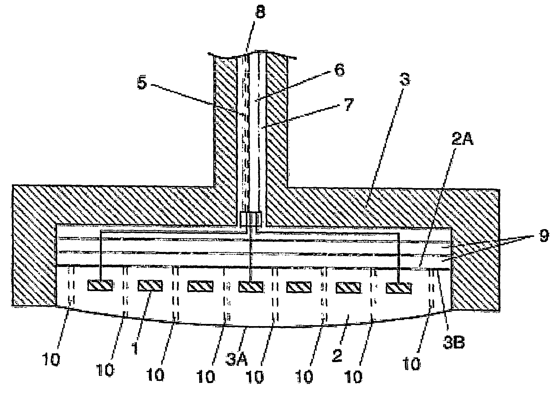 Method of and structure for controlling electrode temperature
