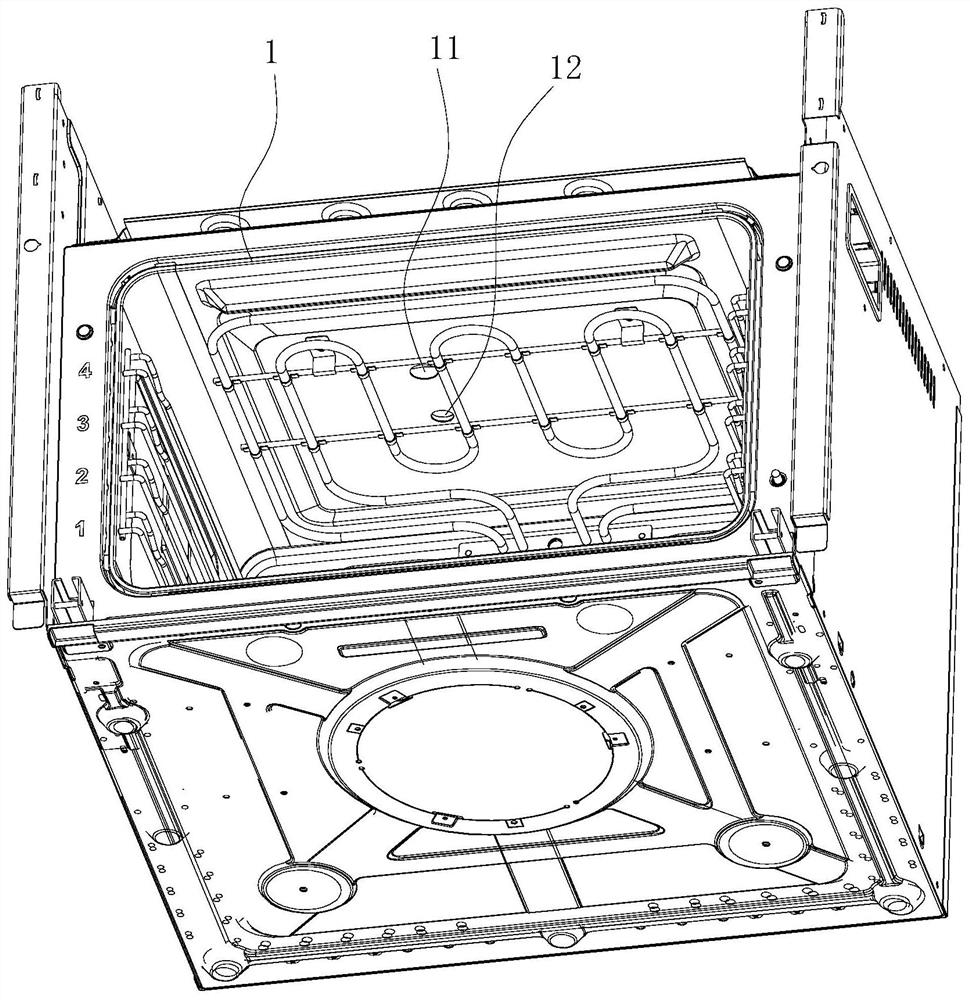 An exhaust structure for steaming and roasting cooking equipment and an integrated steaming and roasting machine