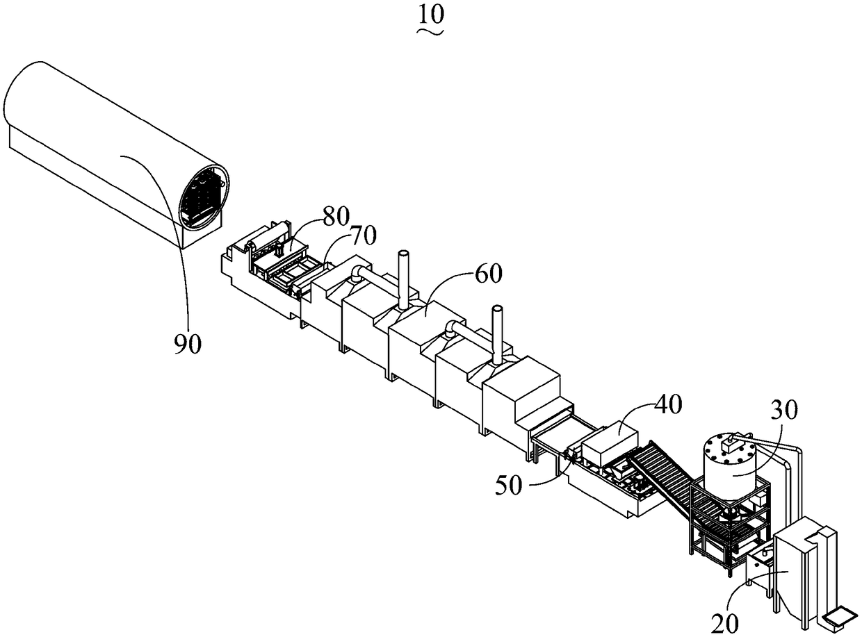 Pilaf production line and preparation method thereof