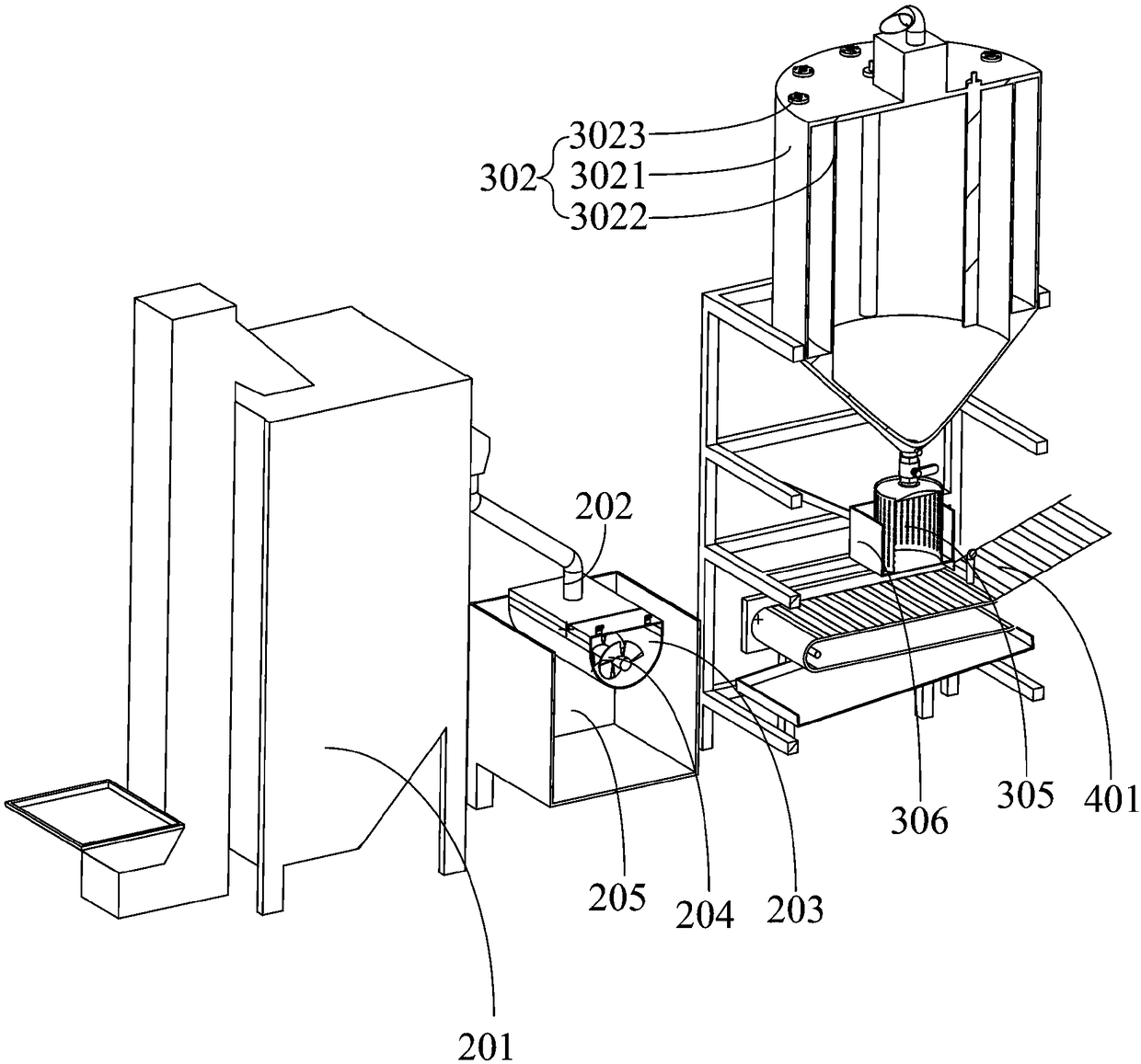 Pilaf production line and preparation method thereof