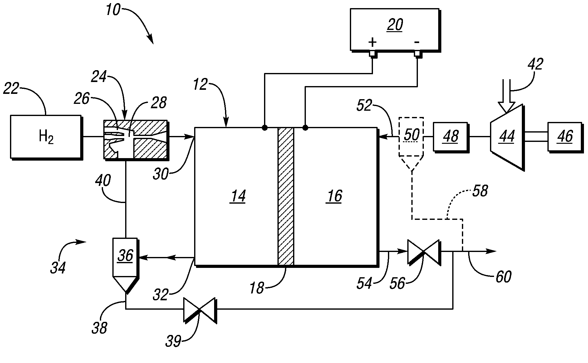 Fuel cell system and centrifugal water separator for fuel cell system