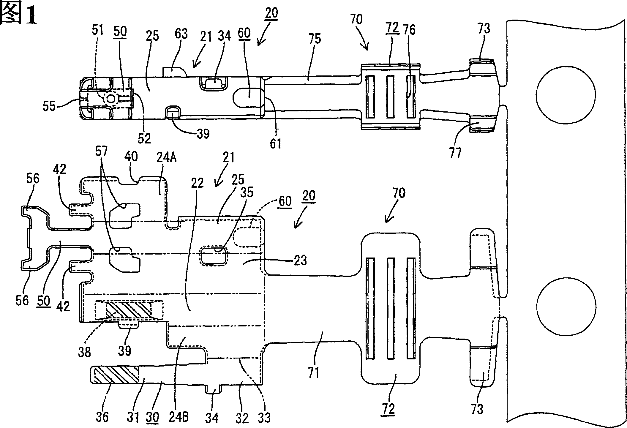 A female terminal fitting and connector provided therewith