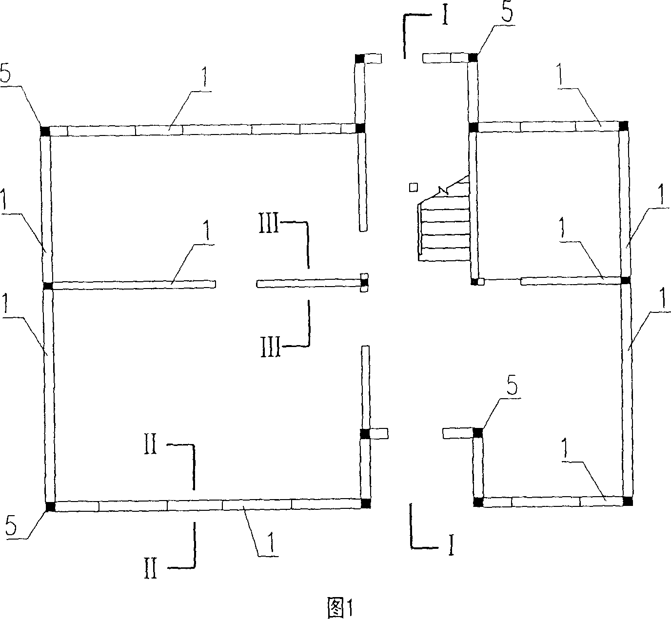 Concrete complex building of steel meshwork framework, and construction procedure