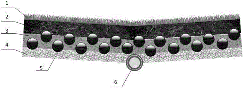 Ecological water permeable lawn for urban sponge body building