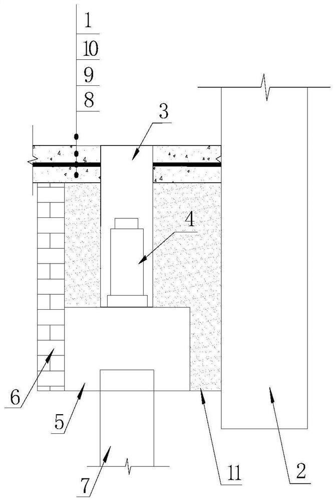 Pile type adjustable fan foundation and construction method