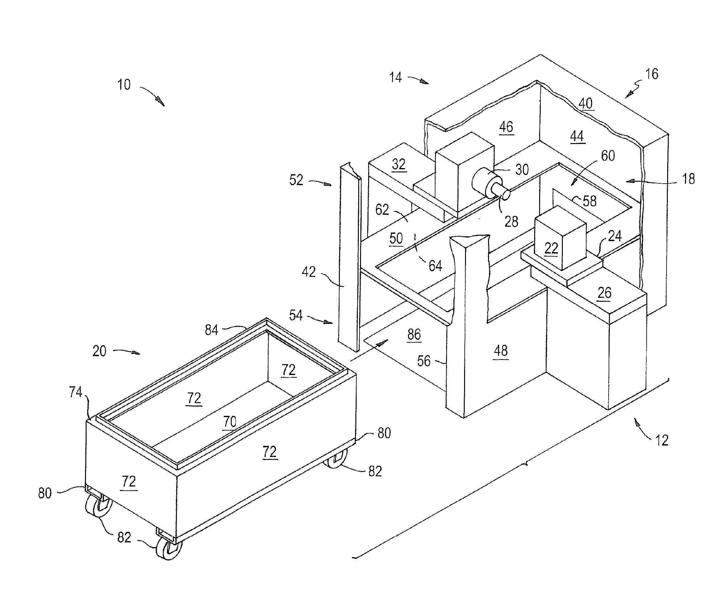 Machining system with integrated chip hopper