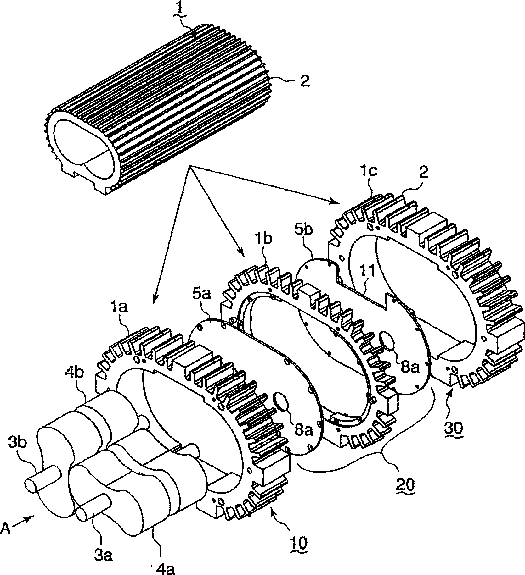 Multi-stage rotor pump and manufacturing process thereof