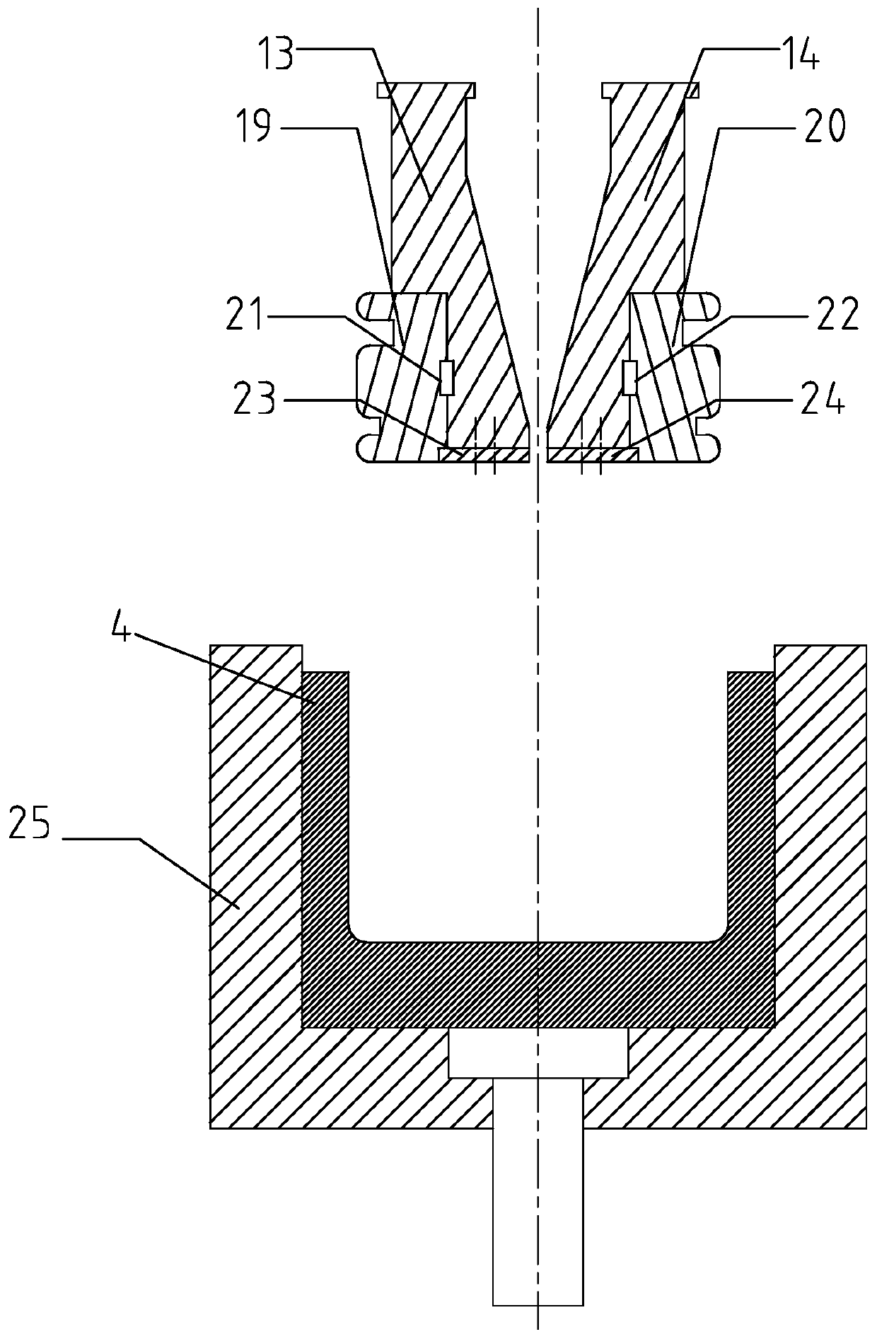 Rotating extrusion molding method of multi-inner ring ribs of cylindrical part