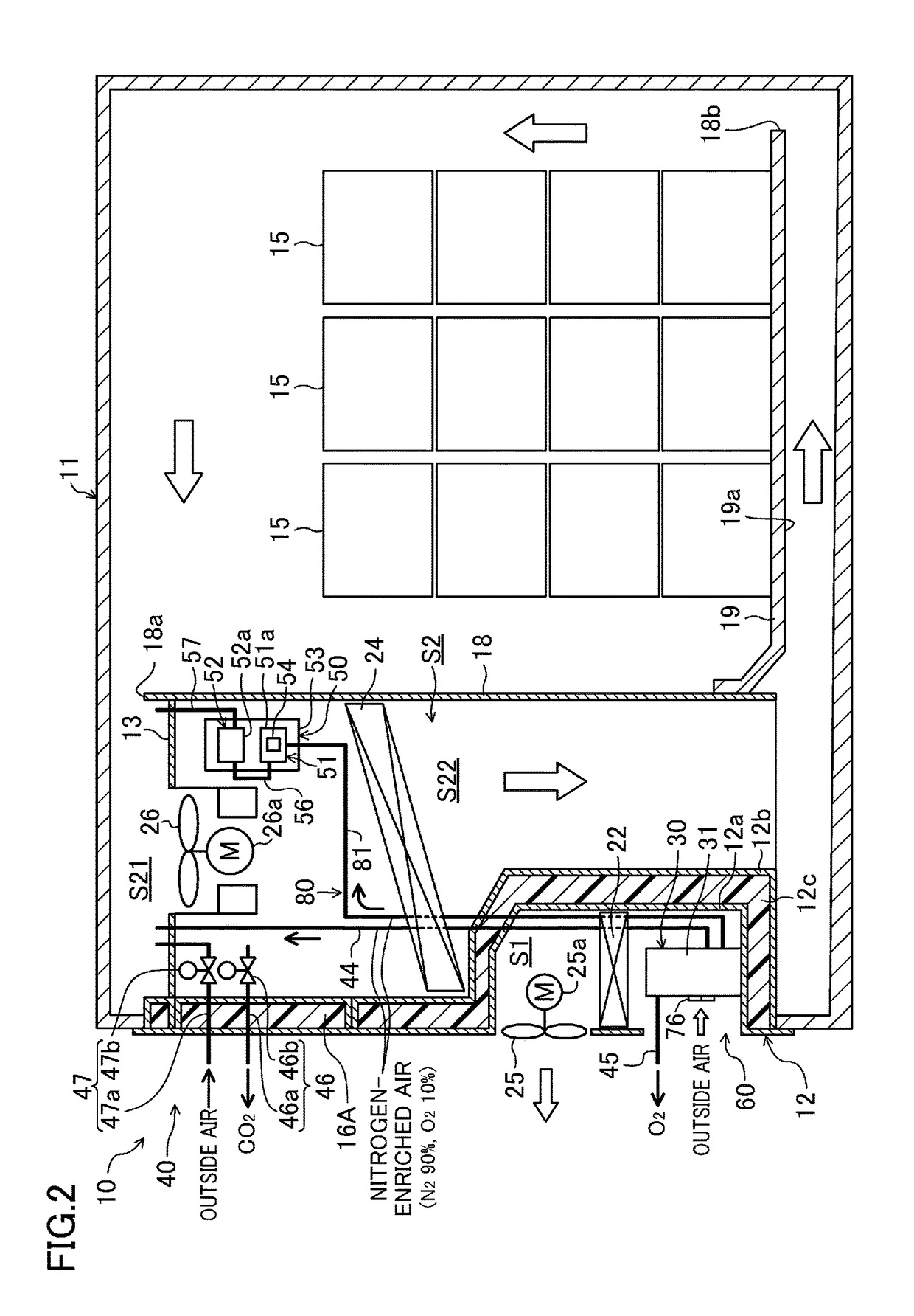 Refrigeration device for container