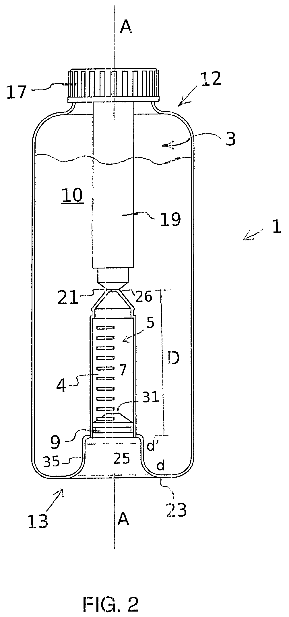 Liquid container with additive dispenser