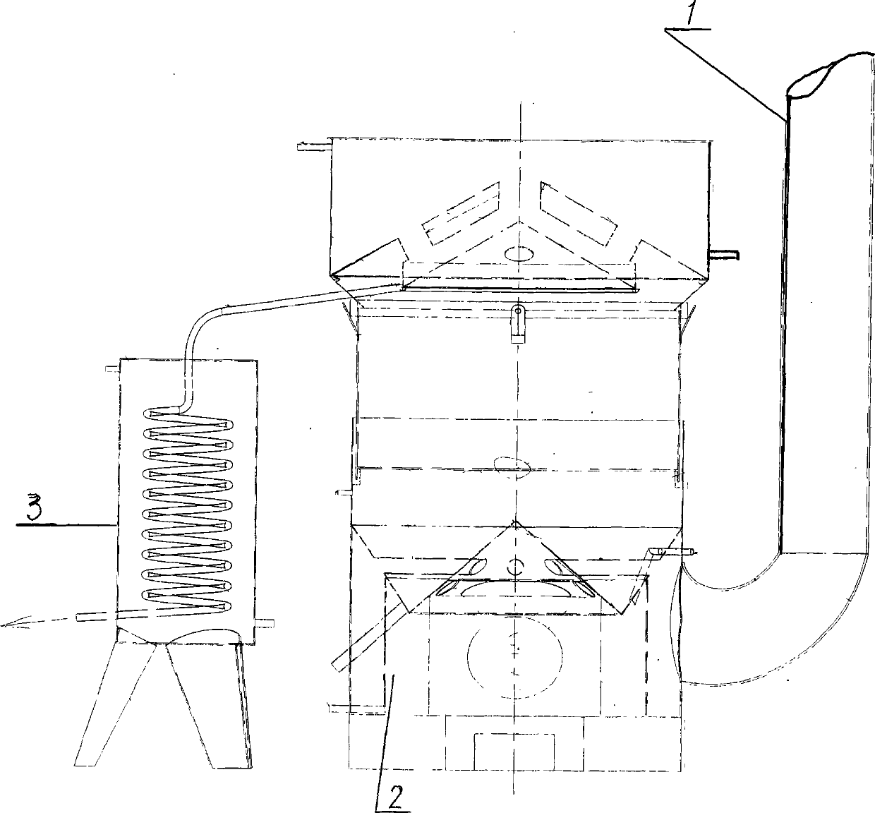 Lifting-dismounting type fire-heating ceiling pot winemaking device