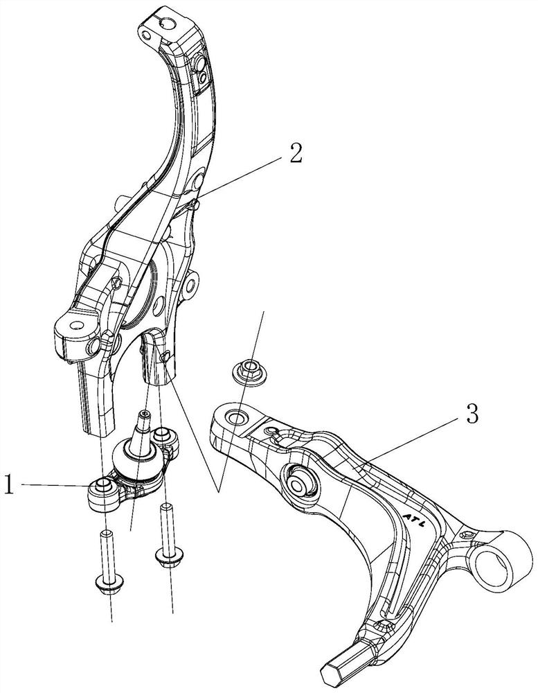 Ball pin structure, front knuckle assembly and automobile chassis assembly