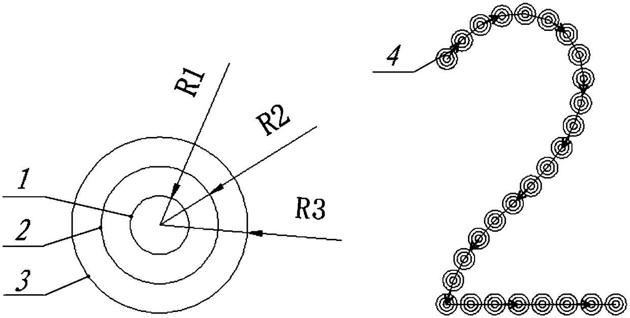 Laser rotary-cutting marking method for surface of hard and brittle material