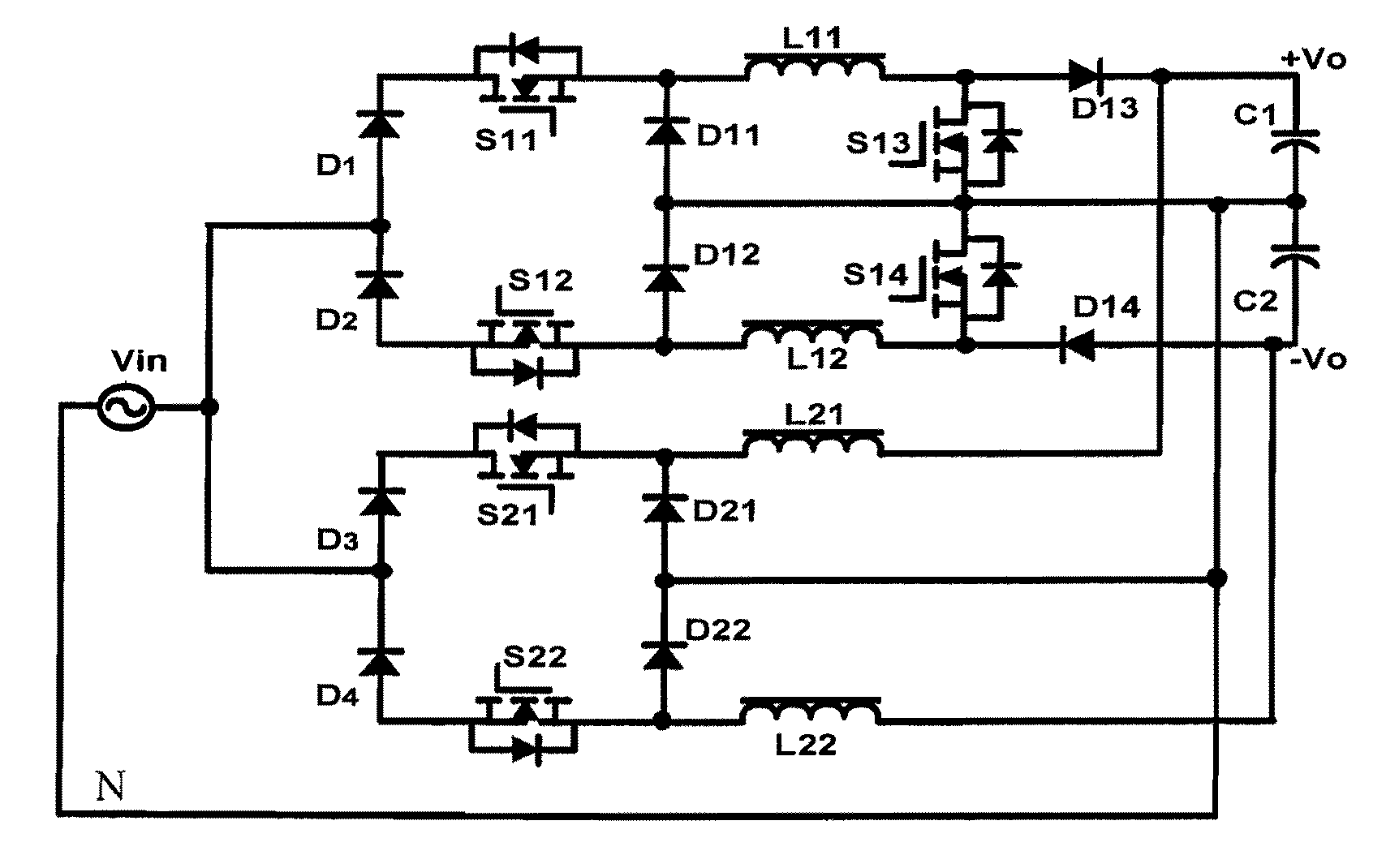 Single-phase and three-phase dual buck-boost/buck power factor correction circuits and controlling method thereof