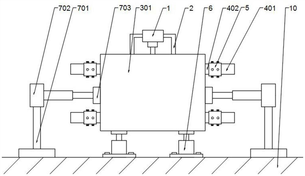 Single-tank double-chamber adjustable water tank for container