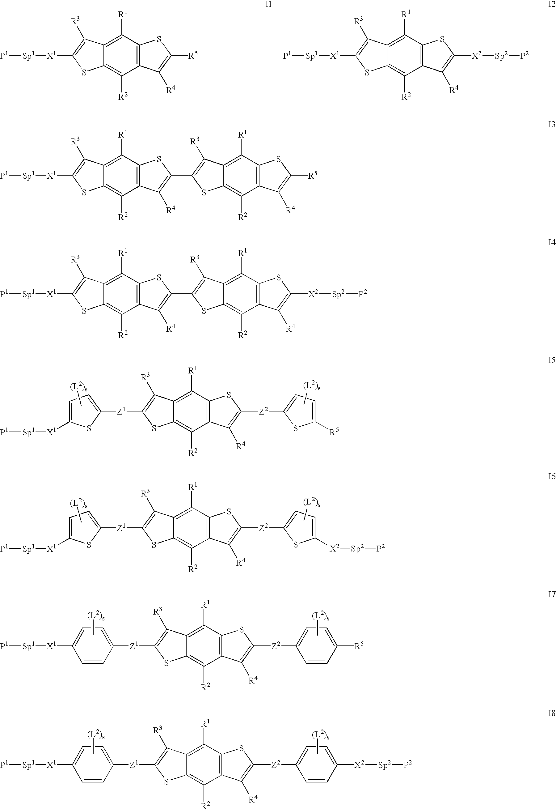 Reactive mesogenic benzodithiophenes