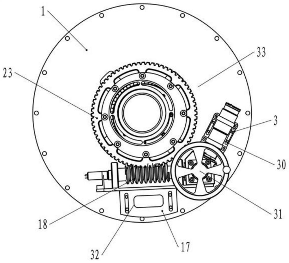 Shaft gap eccentric braking device of photoelectric rotary table