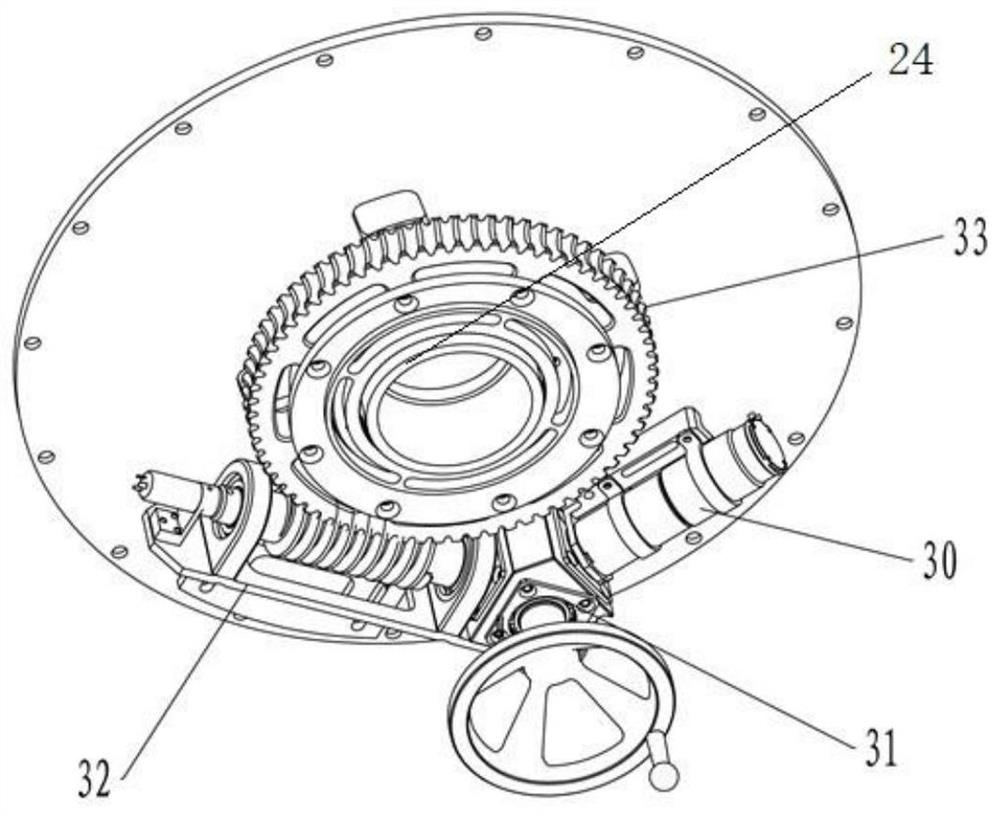 Shaft gap eccentric braking device of photoelectric rotary table