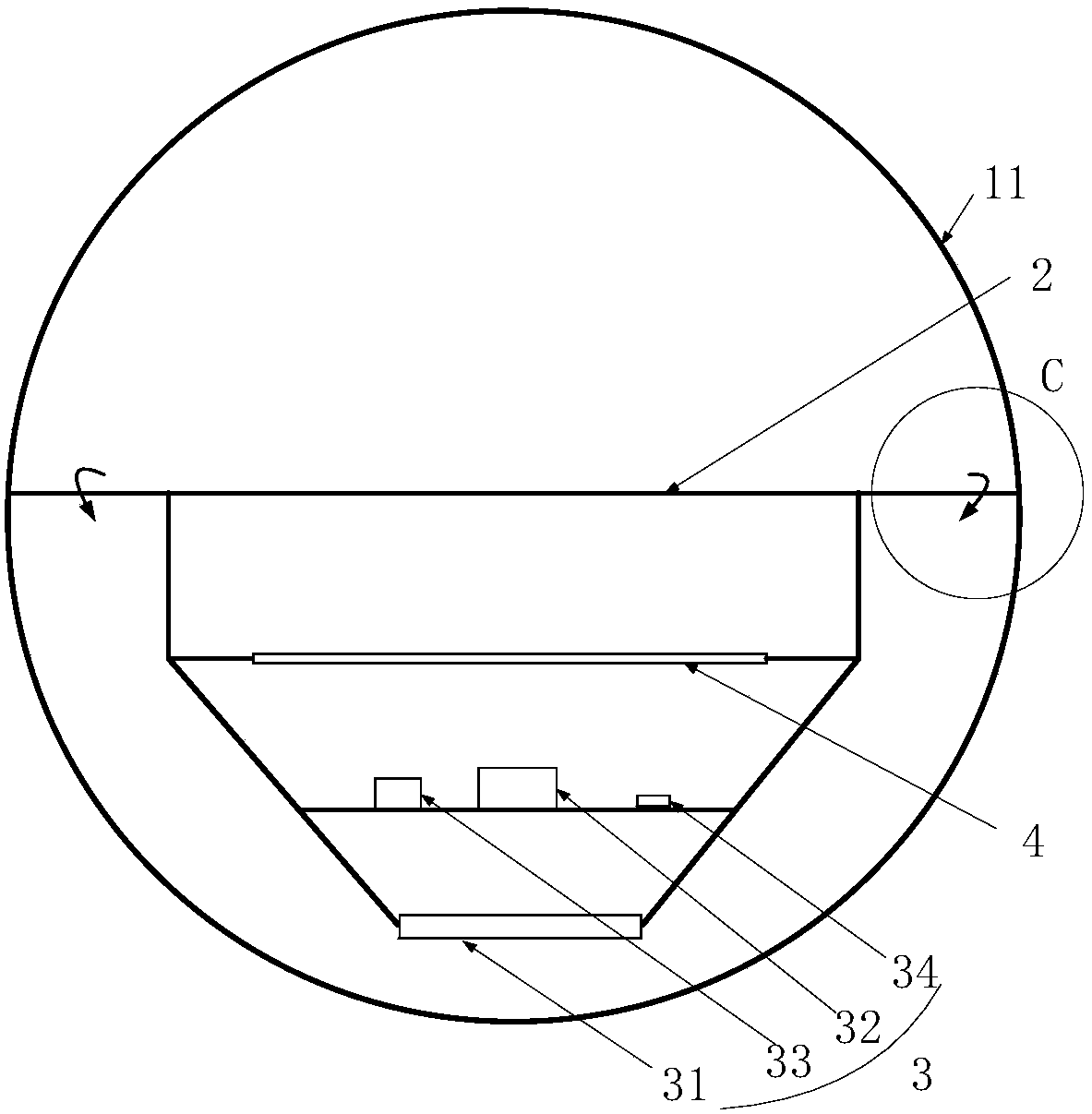 An inflatable mine removal device