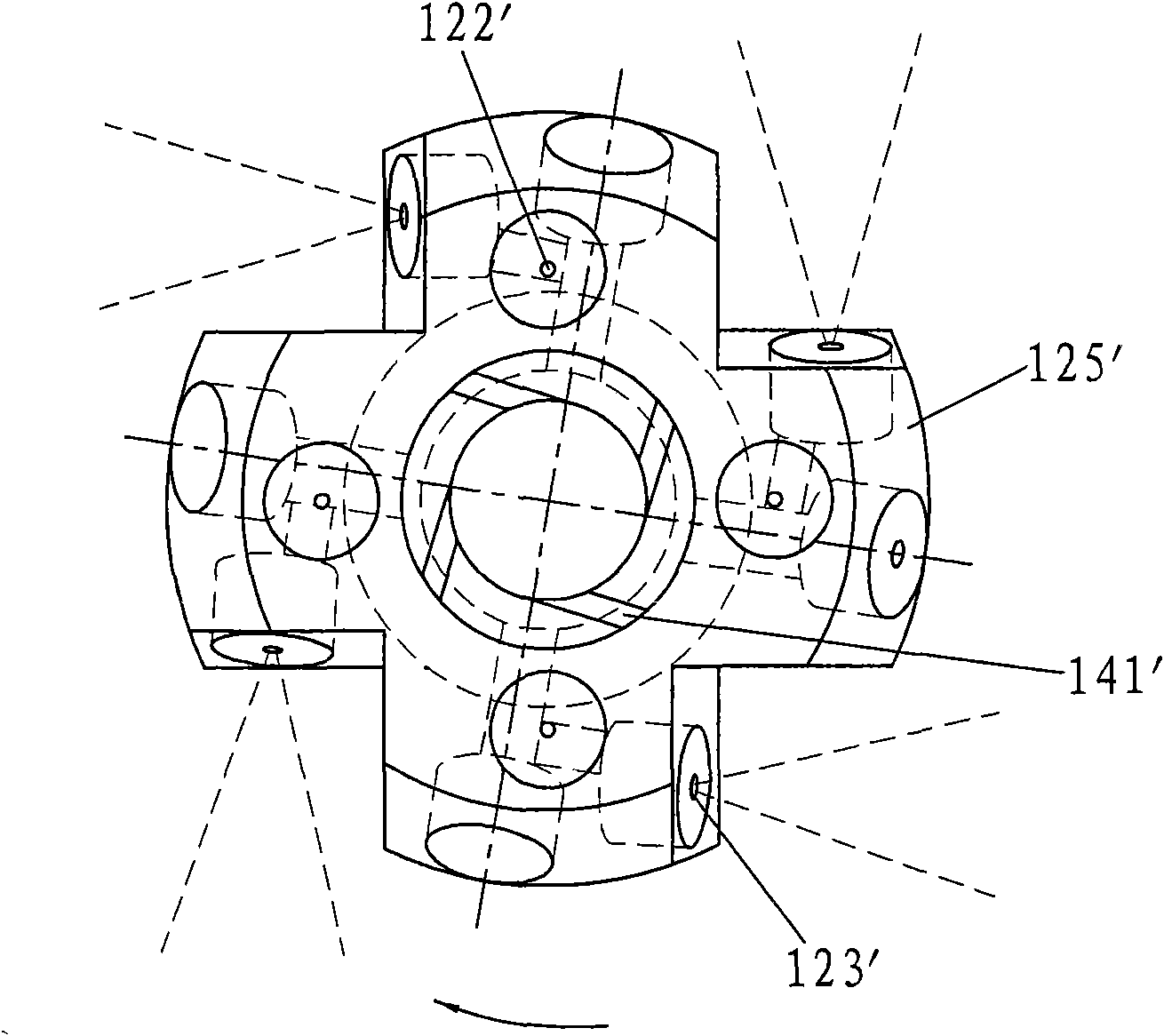 Jet-driven rotary type spraying head