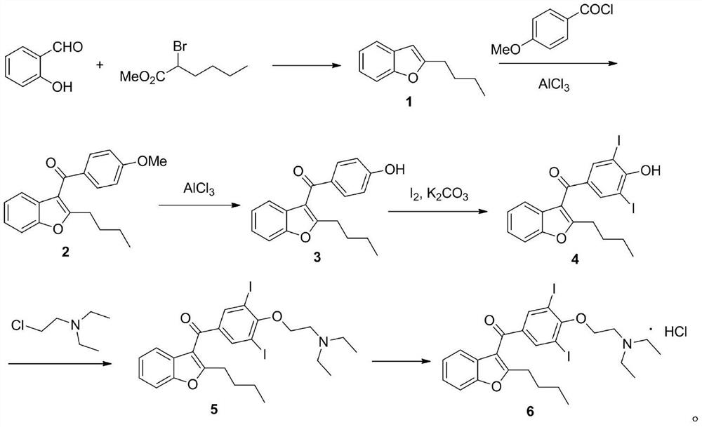 Method for preparing amiodarone hydrochloride