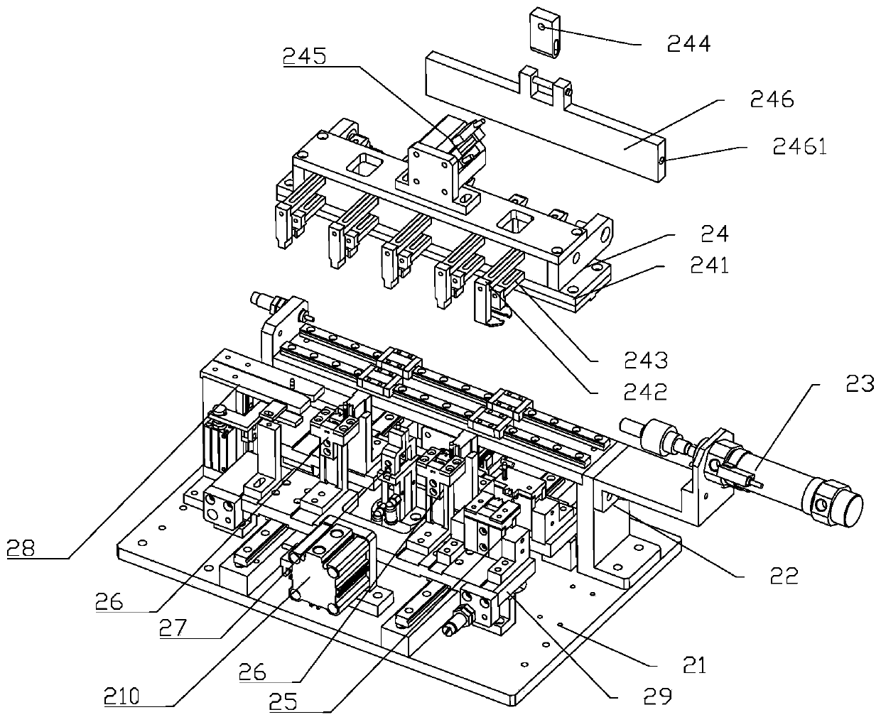 Capacitor feeding device for capacitor set assembly equipment