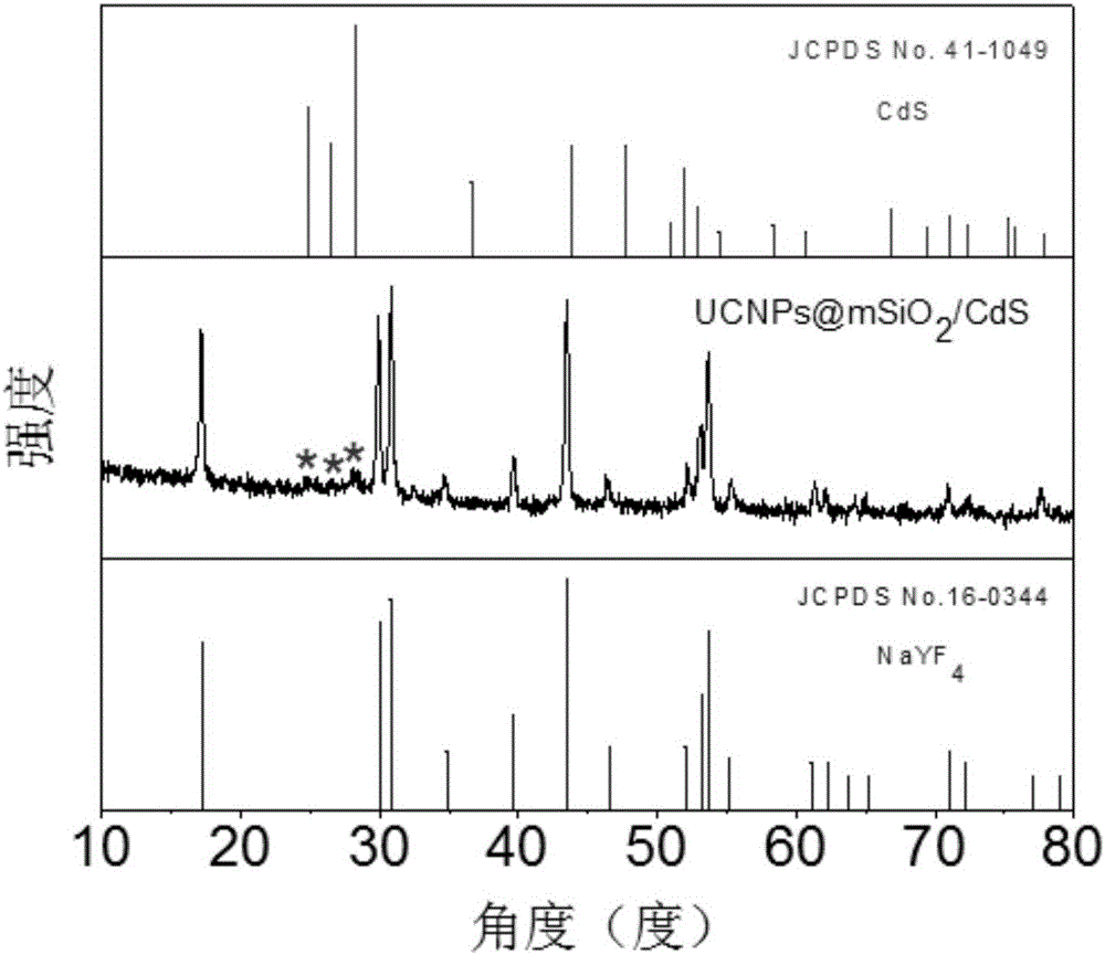 Preparation method of beta-NaYF4:Yb/Tm@Cds core-shell nanostructure