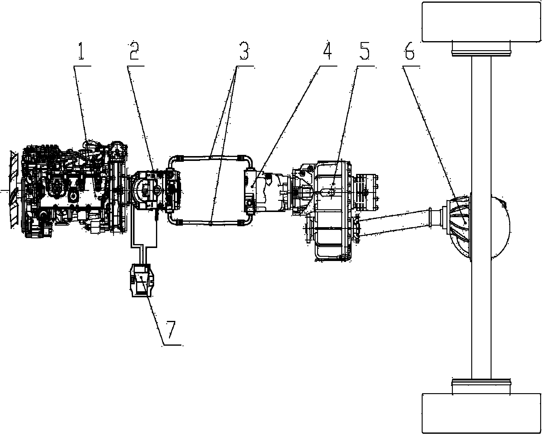 Walking transmission system for airport equipment