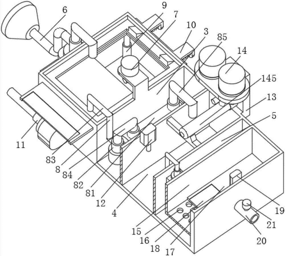 Mud discharge system of integrated sewage treatment equipment