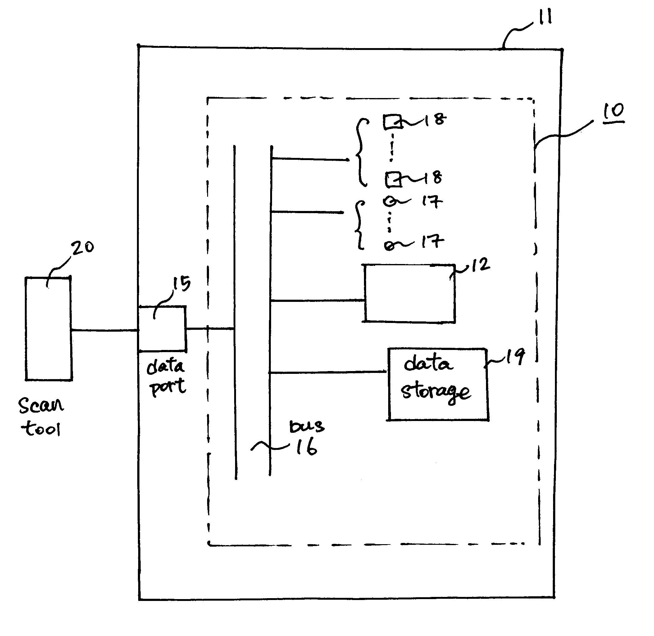 Vehicle diagnostic method and system with intelligent data collection