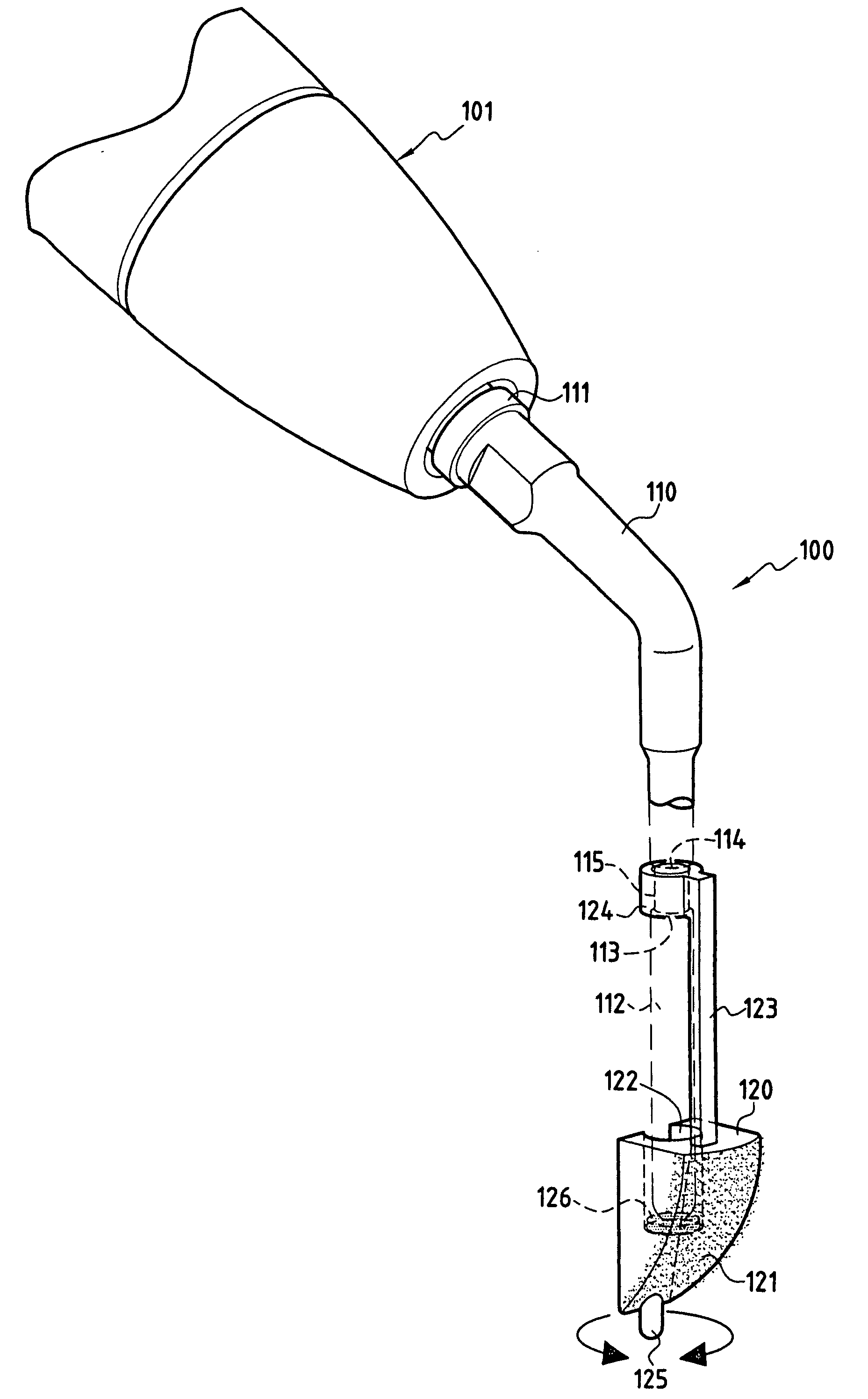 Cutting insert for a vibrating dental instrument