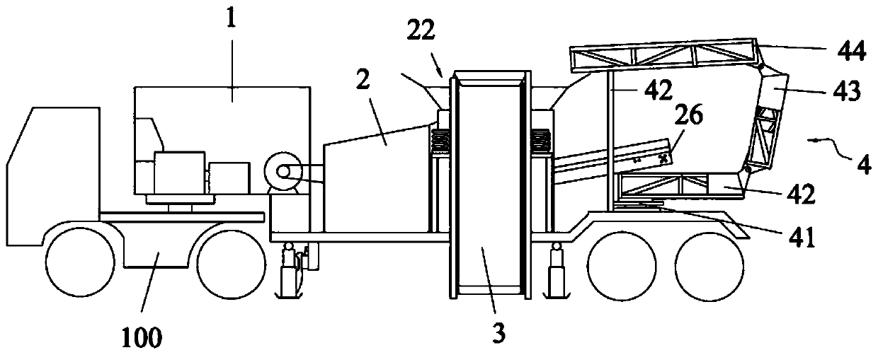 Cone type movable crushing station