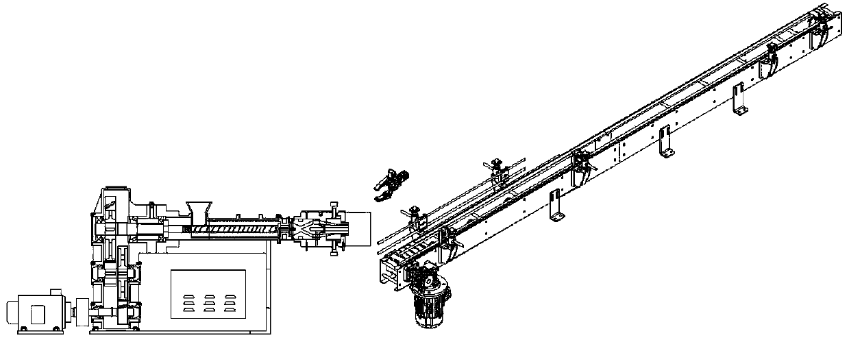 Gas-barrier degradable plastic master batch, extruding machine, and injection moulding production processing process line