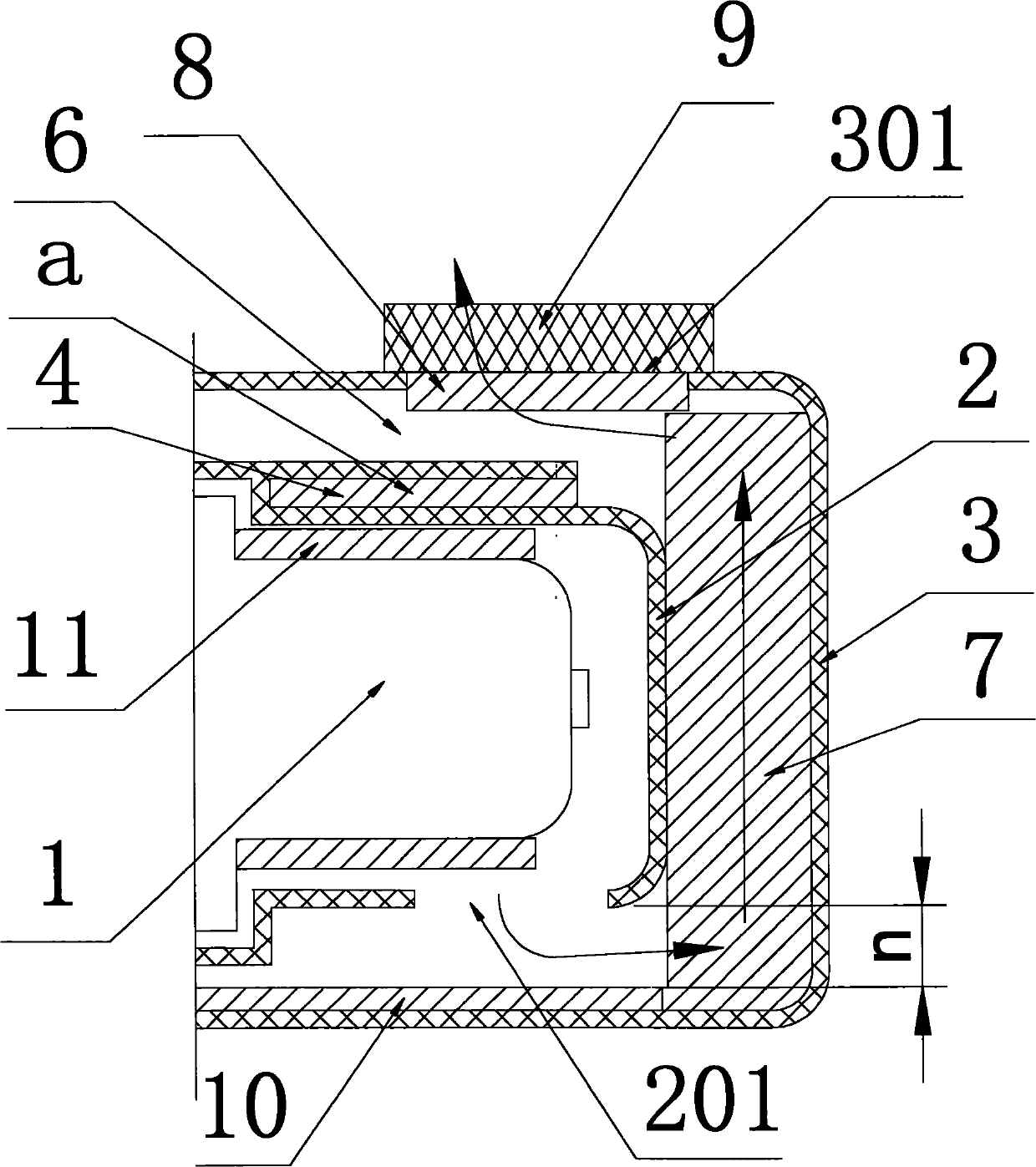 Noise reduction structure of motor of vacuum cleaner