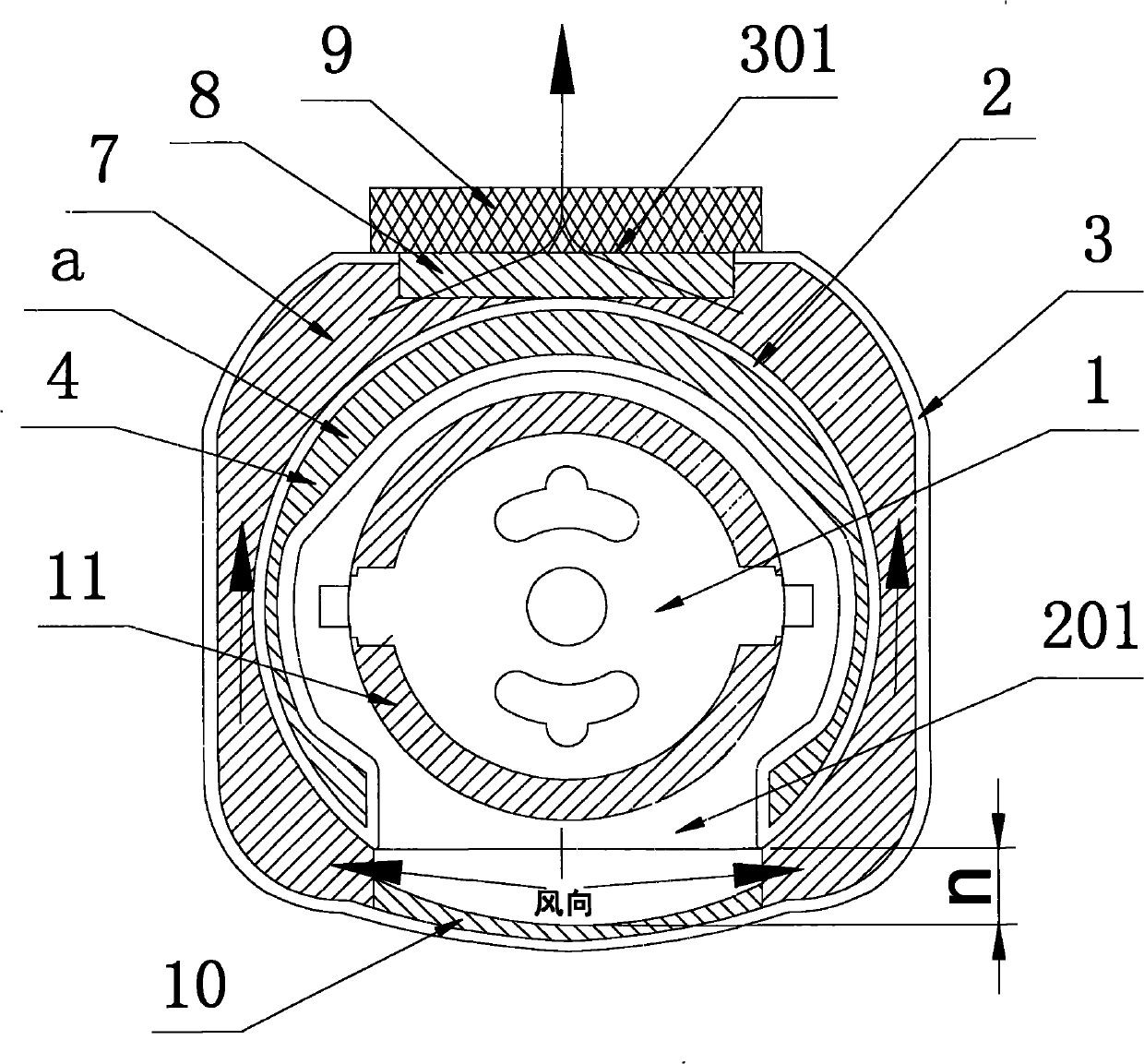 Noise reduction structure of motor of vacuum cleaner
