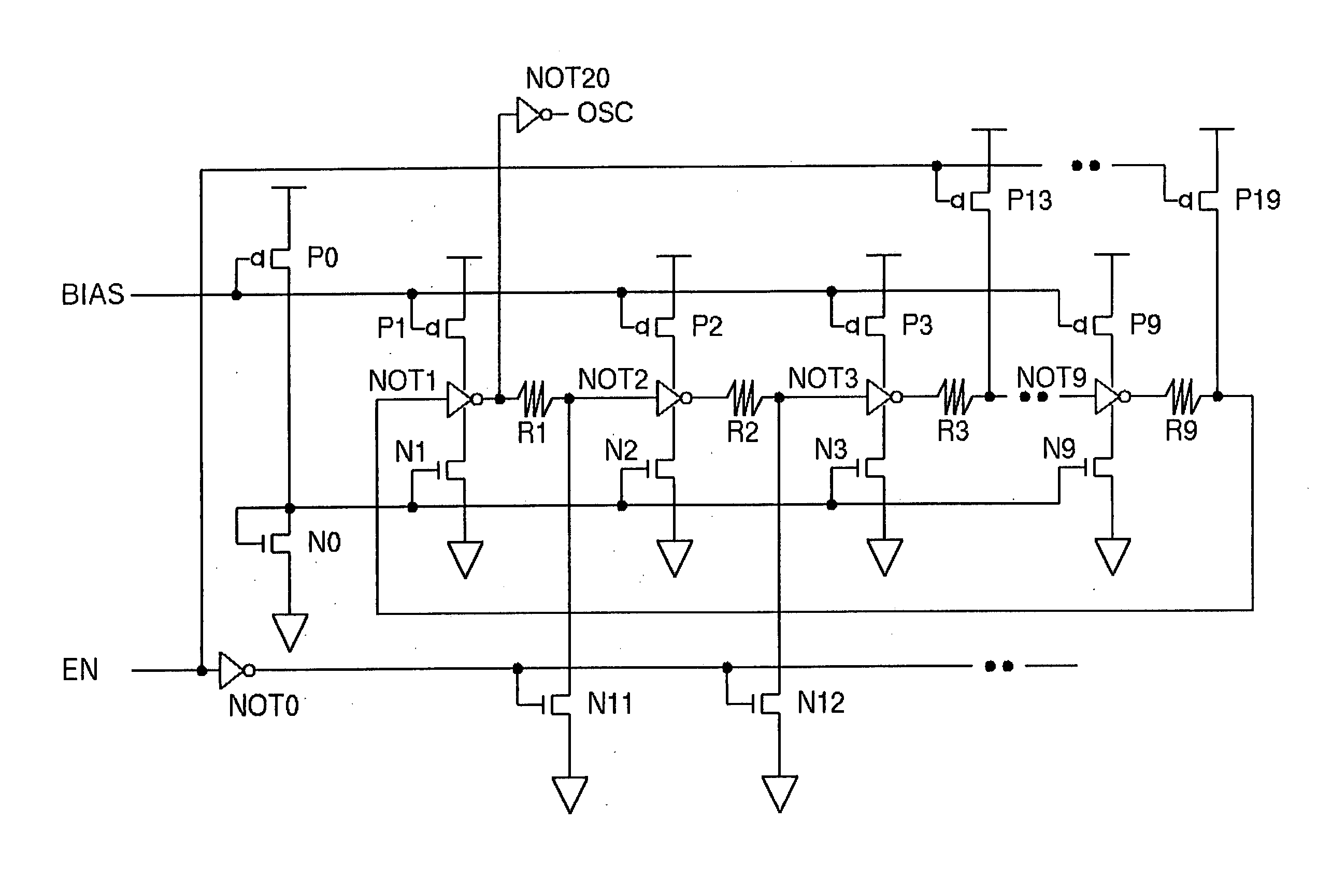 Oscillator circuit, booster circuit, nonvolatile memory device, and semiconductor device