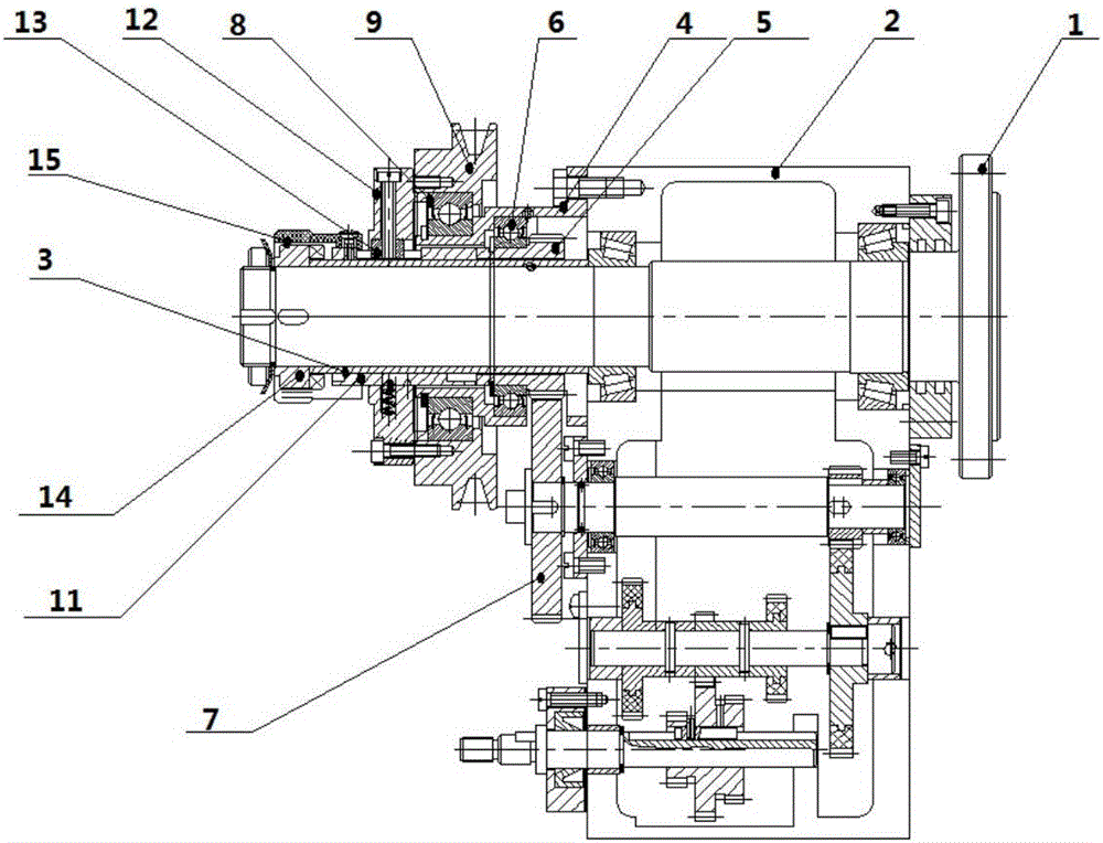 Gear and spindle transmission structure with clutch