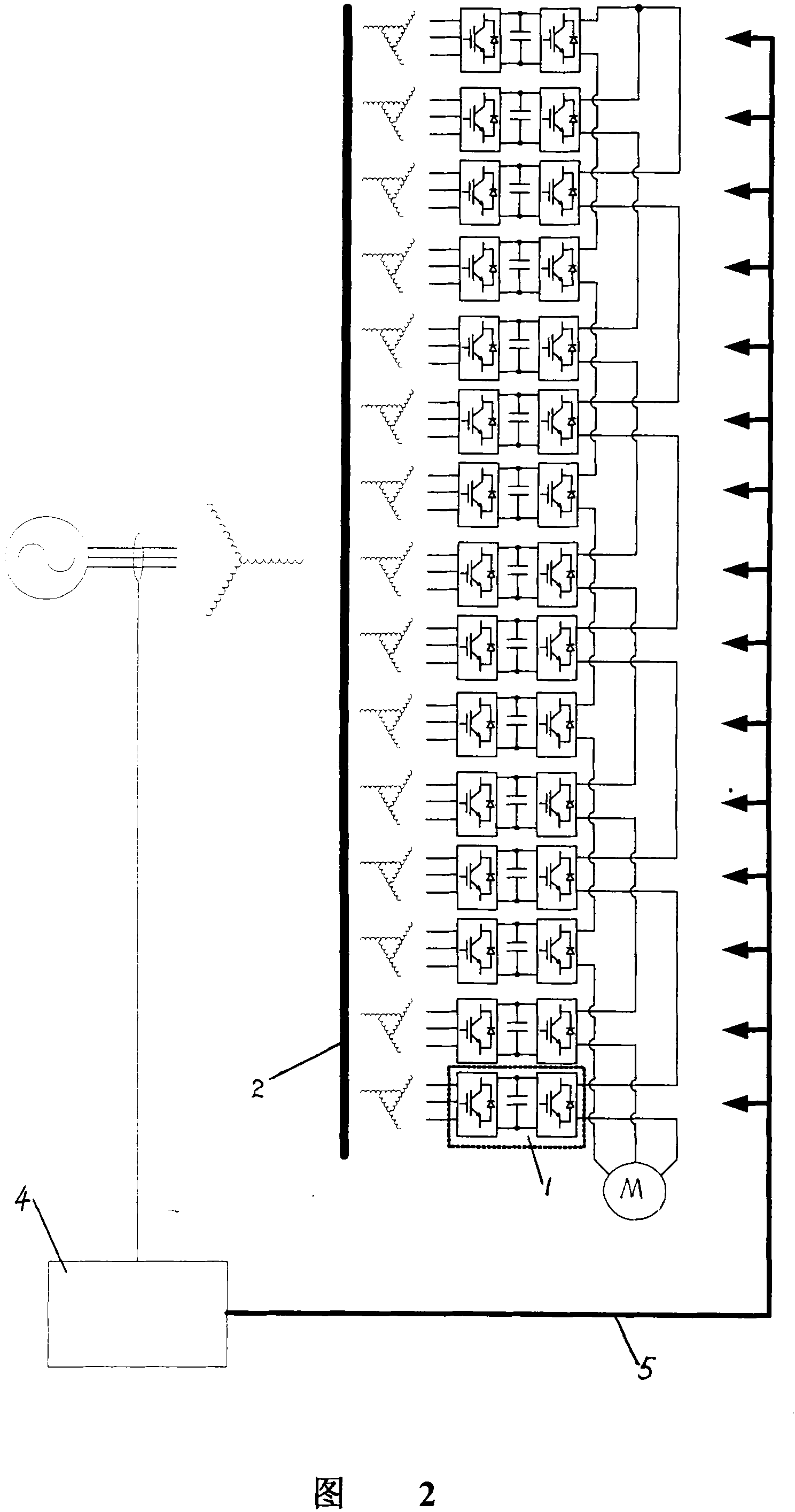 Method for detecting high voltage frequency converter electric network voltage phase