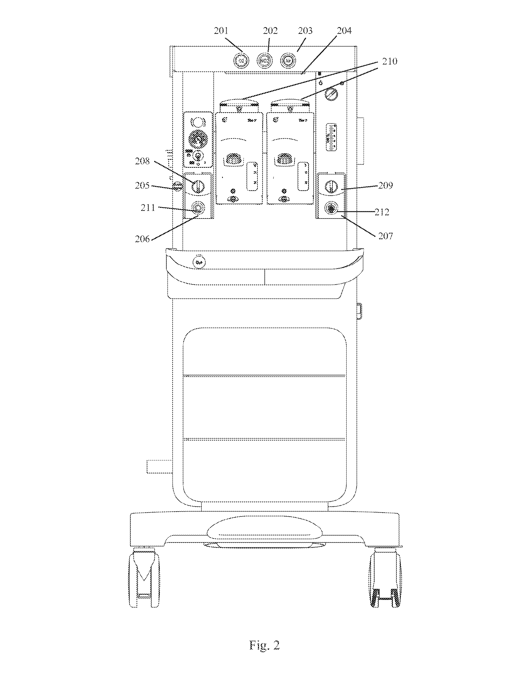 Prompt apparatus for an anesthesia machine and a corresponding anesthesia machine