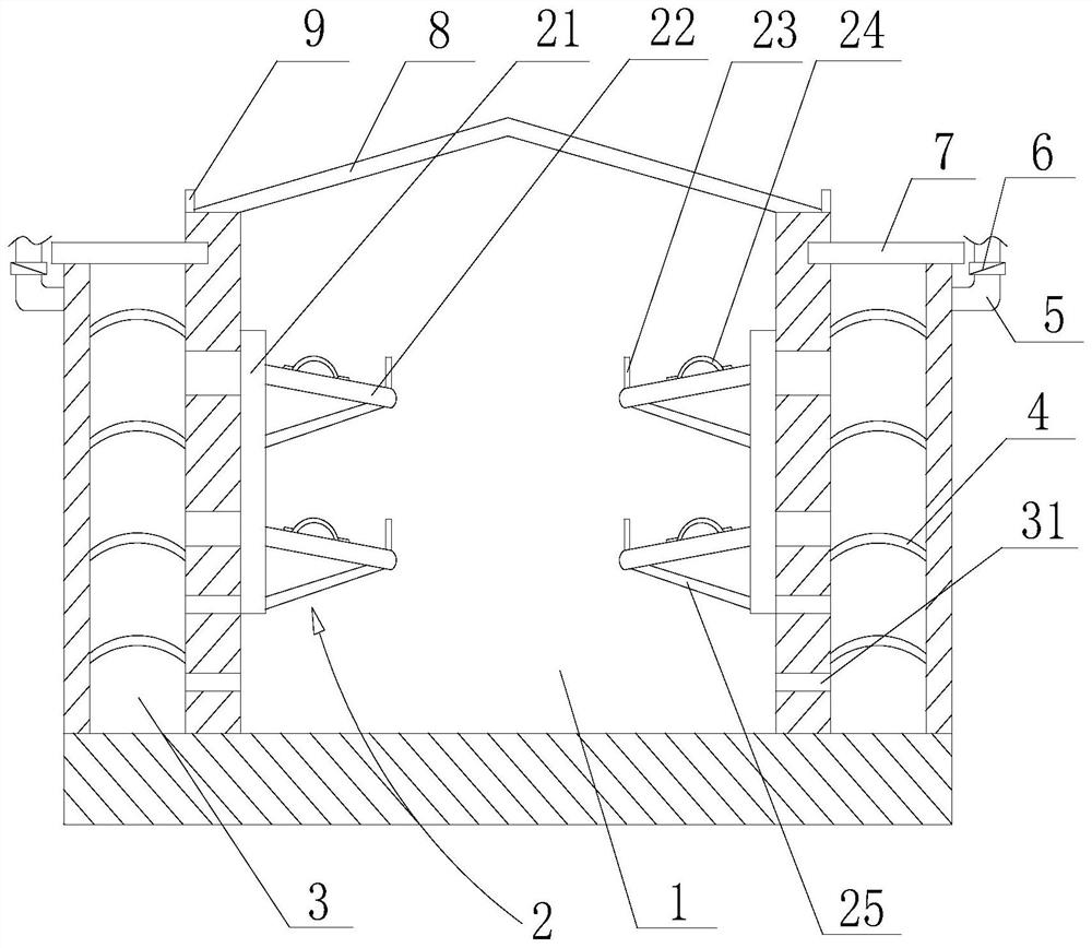 Cable trench structure for slowing cable corrosion