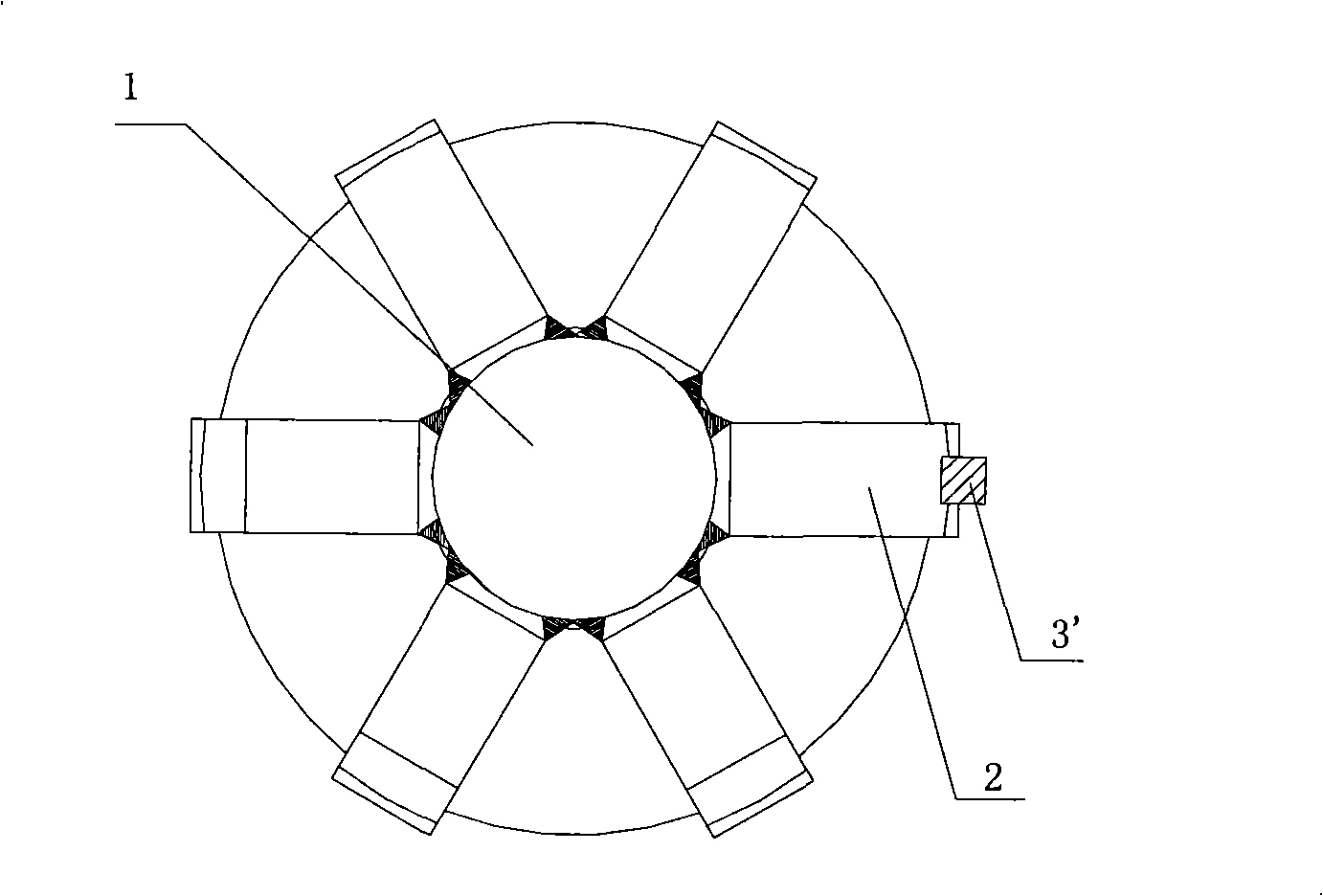 Key structure for large load motor iron core and rotating shaft transmitting torque, and installation method thereof