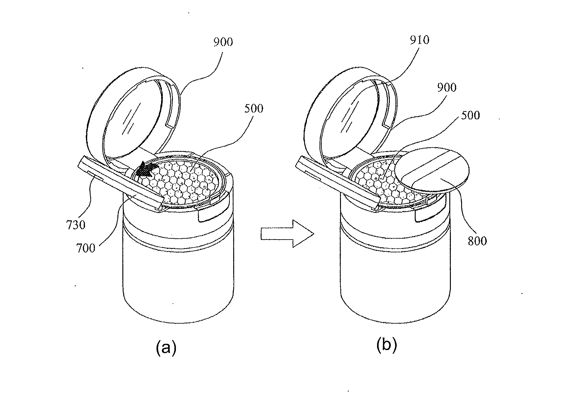 Rotation discharge-type cosmetic container