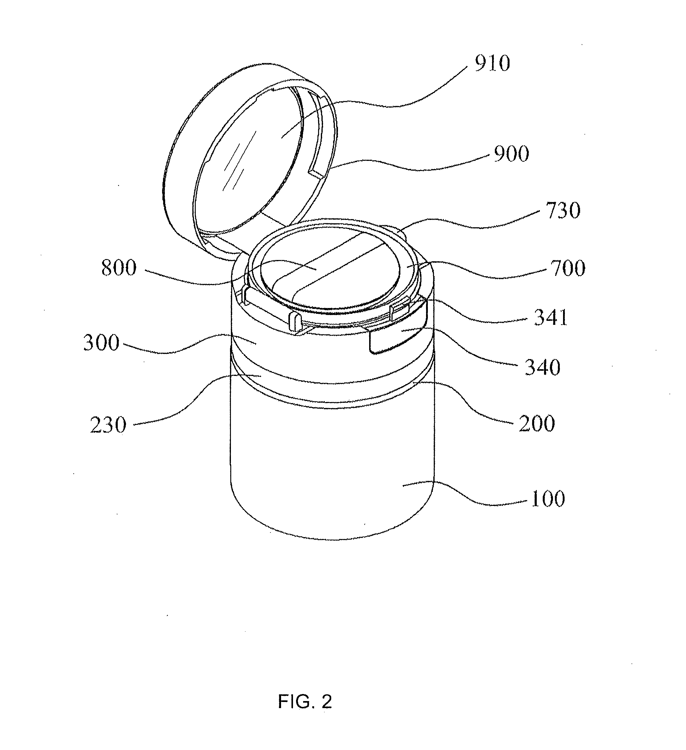 Rotation discharge-type cosmetic container